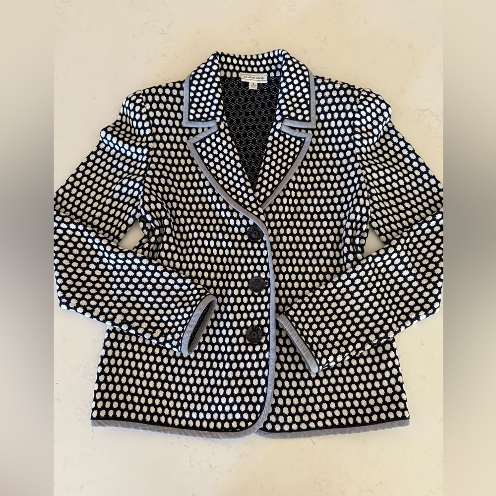 ST. JOHN SPORT (S) JACKET; black / white dot
